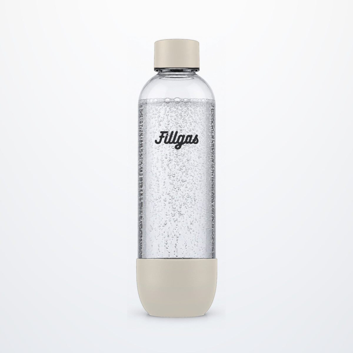 Garrafa plástica de 1 litro Fillgas branca com água com gás