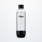 Garrafa plástica de 1 litro Fillgas preta com água com gás