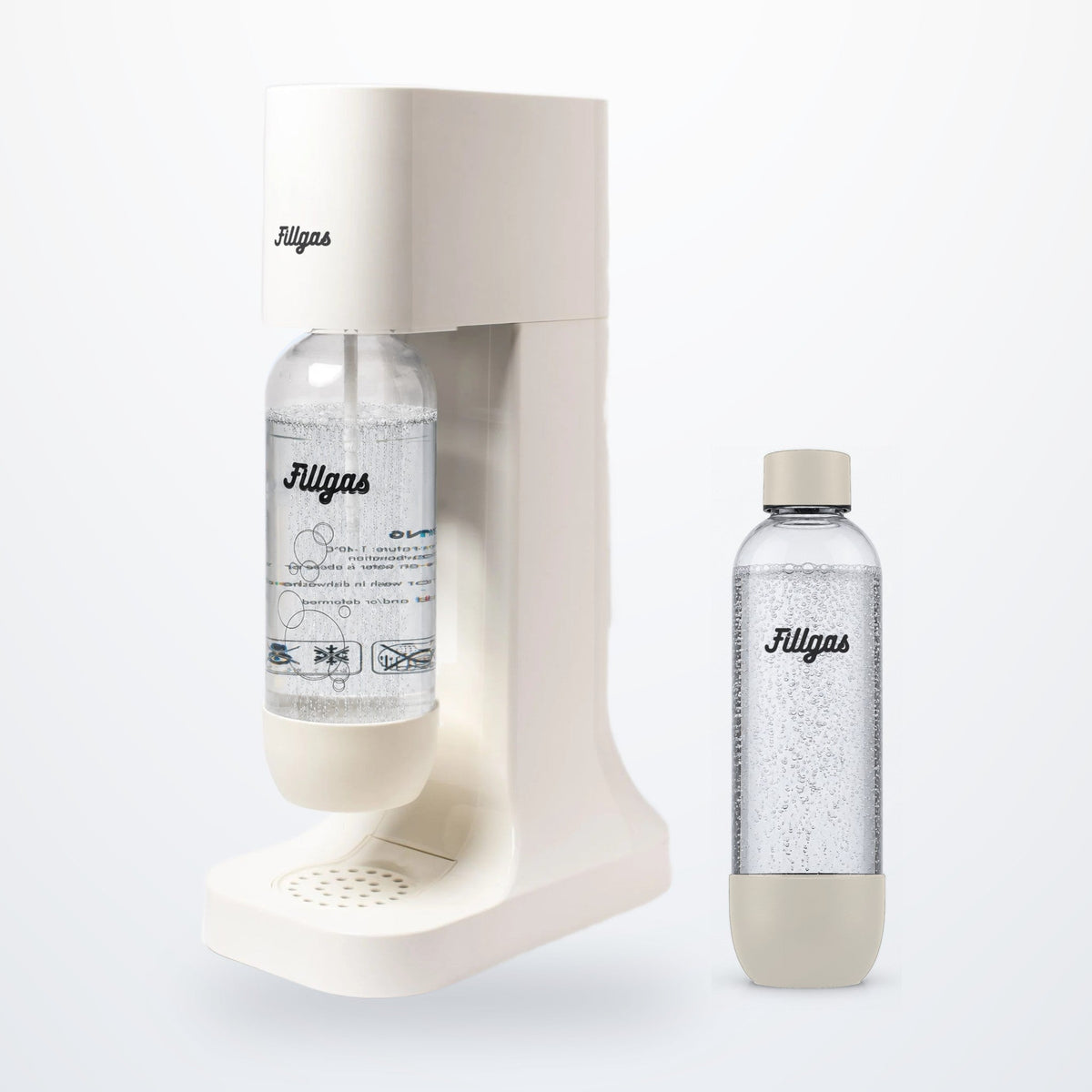 Kit máquina Fillgas branca com 2 garrafas brancas