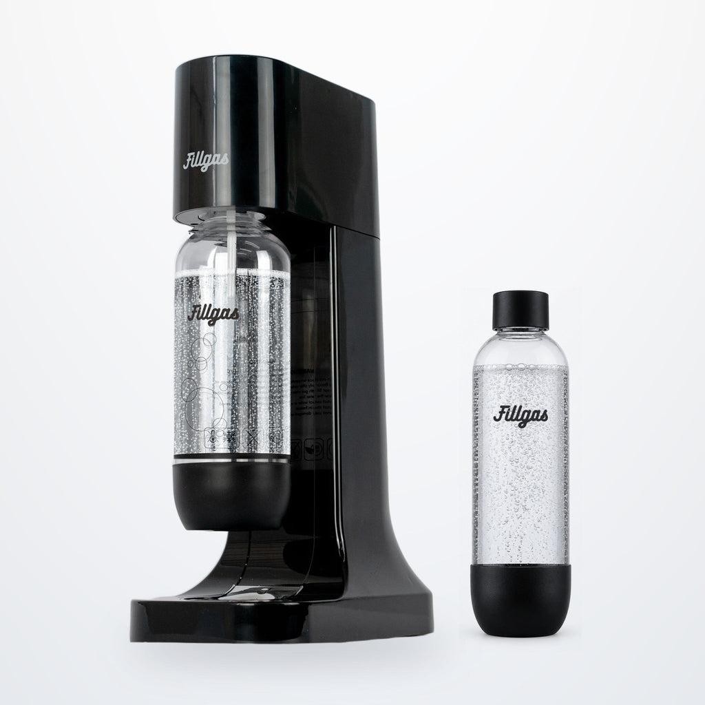 Kit máquina Fillgas preta com 2 garrafas pretas