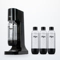 Kit máquina Fillgas preta com 4 garrafas pretas