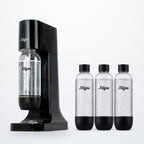 Kit máquina Fillgas preta com 4 garrafas pretas